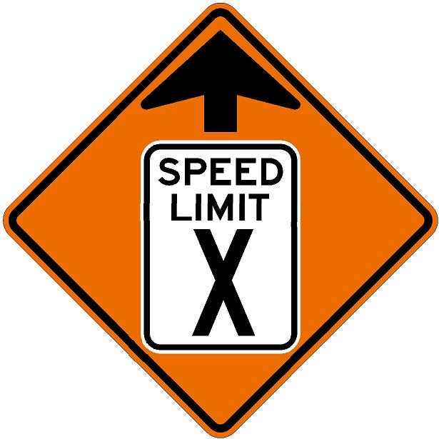 邦楽 SPEED LIMIT/memi W3-5 Reduced Speed Limit Ahead TTC Sign